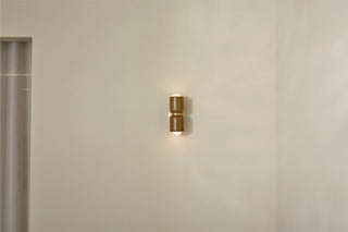 Marz Designs Terra 2 wall light in chartreuse brass.