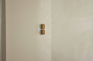 Marz Designs Terra 2 wall light in chartreuse and white satin