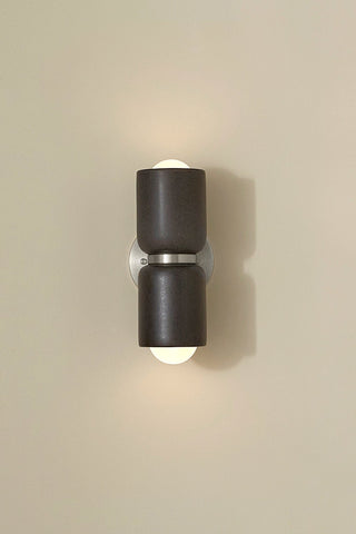Marz Designs Terra 2 wall light, lead brushed nickel finish