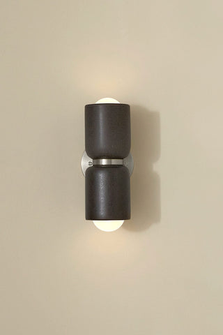 Marz Designs Terra 2 wall light in lead brushed nickel