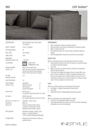 MixSpecification2 - Fabric Composition Details