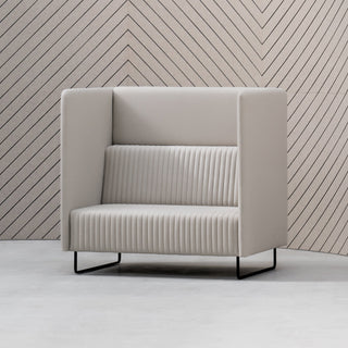 MonaHigh modern high-back sofa in light gray