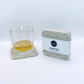NASH Square Snow Coaster with Whiskey Glass