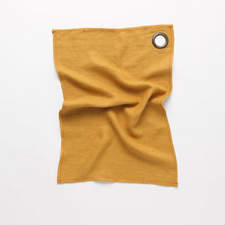 Turmeric-colored scrunch cloth with grommet