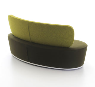 Modern green and brown sofa on a white background