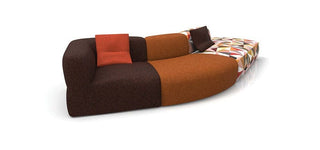 PUFFALO mod lounge sofa in brown and orange