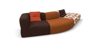 PUFFALO mod lounge sofa in brown and orange