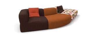 PUFFALO mod lounge sofa in brown and orange