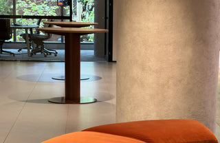 Modern office interior with tables, March 7, 2025.