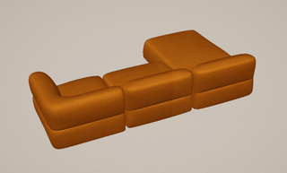 Puffalo Deluxe Configuration 4 - Brown sectional sofa