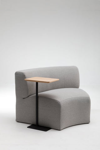 Puffalo chair with attached tablet table