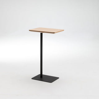 Puffalo tablet table with wood top and black base