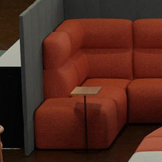 Orange Puffalouniversalcorner mid-back sectional sofa with table