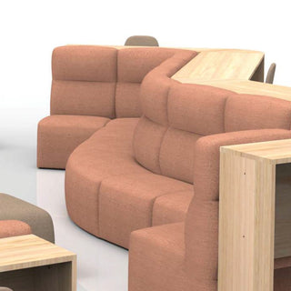 Puffalouniversal curved outer midback sofa with table
