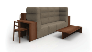 Modern office sofa with integrated desk & table