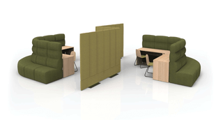 Modern office seating with dividers
