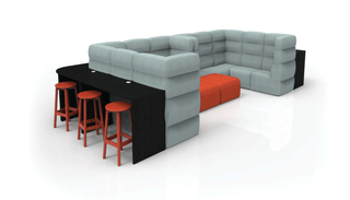 Puffalouniversalsetting9 - modern lounge furniture with bar seating.