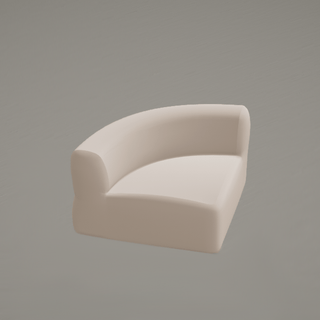 Beige radius corner sofa