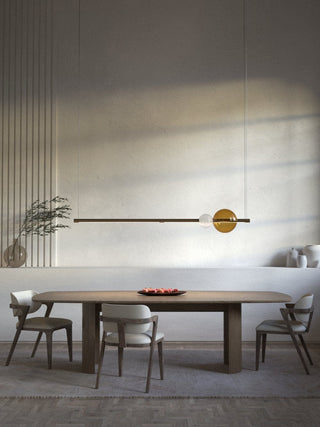 Modern dining room with table and pendant light