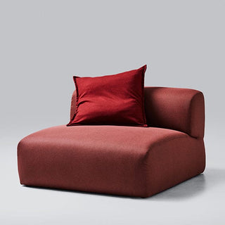 Red single-seat sofa with pillow
