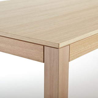 Table 732 - Close-up of light wood table corner