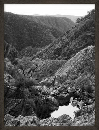 Tia Falls framed black and white landscape