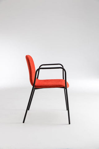 Red chair with black arms