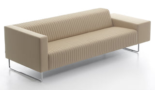 UniqueCustomMona beige sofa with vertical stitching