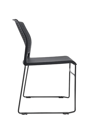 Black chair, side view.