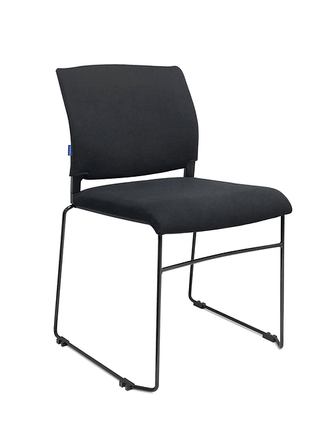 Black office chair with a metal frame.