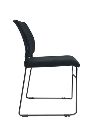 Black office chair with metal frame.