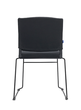Black office chair with metal legs.
