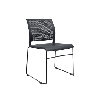 Black office chair with mesh back