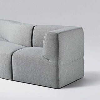 Gray modular sofa.