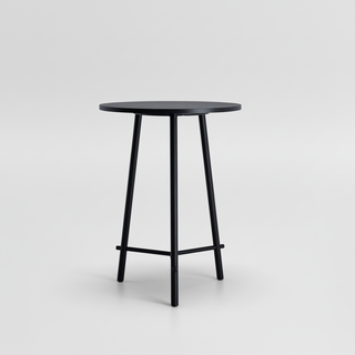 Black bar stool on a light gray background