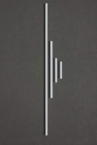 White satin pendant light rods