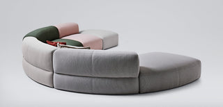 Puffalolounge3 modern sectional sofa in gray and pastel colors