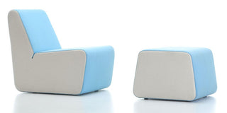 Blue and gray modern chair and ottoman set