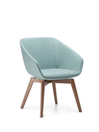 AdvantaDELPHI-464 teal upholstered chair with wooden legs