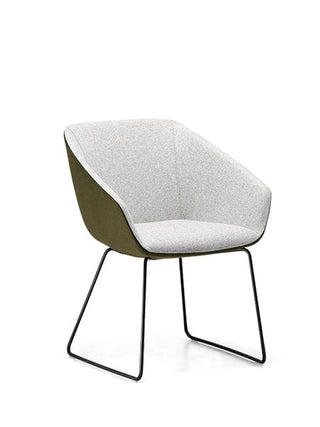 AdvantaDELPHI-482 modern armchair with olive green back and black legs