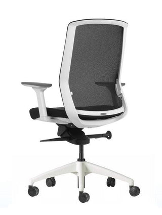Advanta Aveya Task chair with white frame and black mesh
