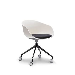 Aylasq white and black office chair with wheels
