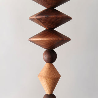 Stacked wooden geometric shapes