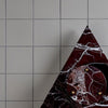 Bermuda5 red marble triangle table with circle detail