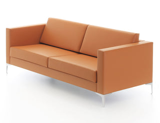 CARA_15 modern orange leather sofa