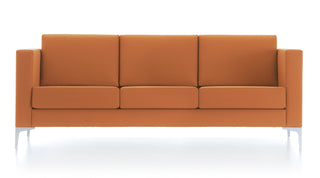 Cara 3-seater orange sofa, front view