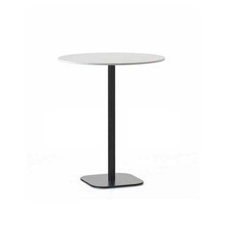 Caterpillar bar table with white top and black base