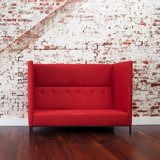 Red Connect High Sofa against brick wall