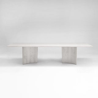 Crevasse dining table in white