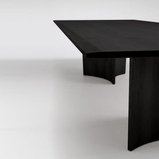 Modern black table with crevasse-like design
